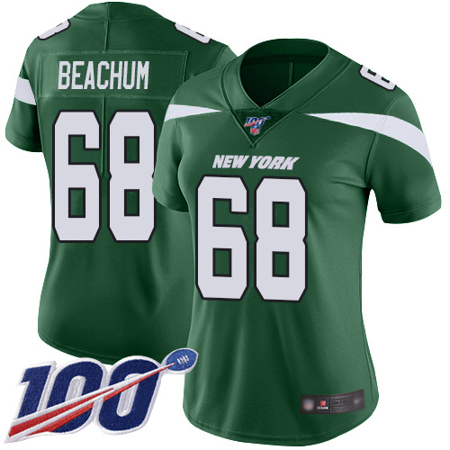 New York Jets Limited Green Women Kelvin Beachum Home Jersey NFL Football #68 100th Season Vapor Untouchable->new york jets->NFL Jersey